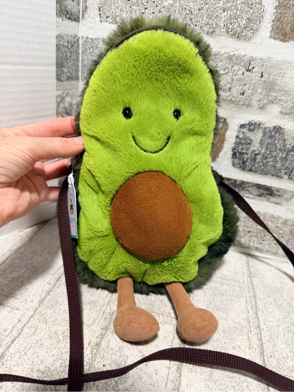 Jellycat amusables avocado bag small new with tags